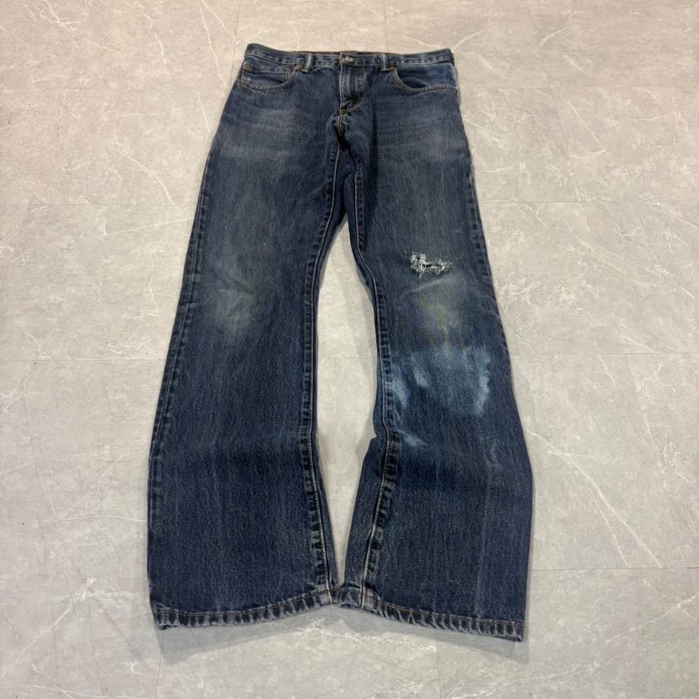 Levis 517 Bootcut Jeans Mens 32x34 Dark Wash Distressed Denim Pants 4795